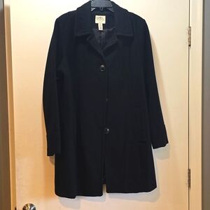 St. John's Bay Black Wool Blend Pea Coat